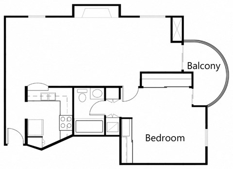 One Bedroom Apartment Floor Plan
